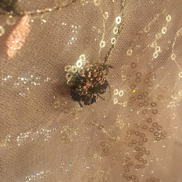 Teri Jon Midi Tulle Dress (Gold) - Picture 3 of 5